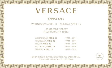 versace sample sale 2024 usa|nyc sample sales 2024.